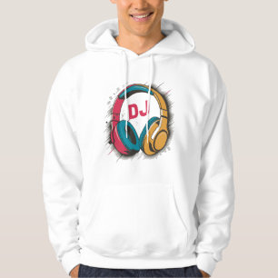 Music DJ farbige Headphones weiß Hoodie