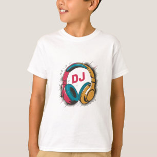 Music DJ farbige Headphones weiß T-Shirt