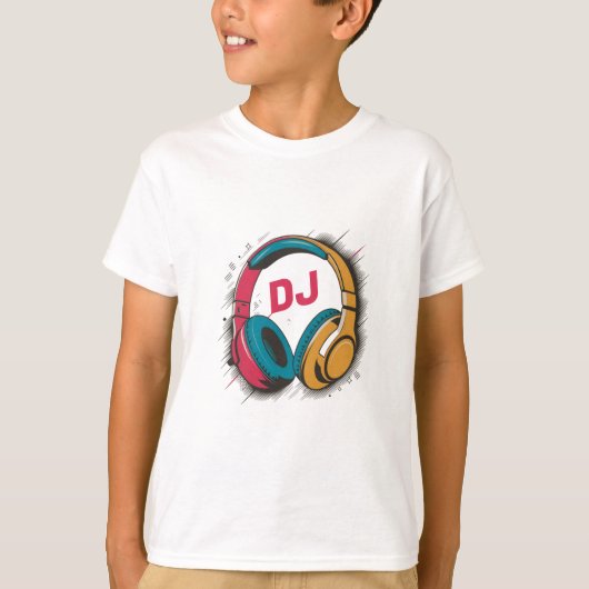 Music DJ farbige Headphones weiß T-Shirt (Vorderseite)