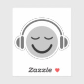 Music DJ Happy Face mit Kopfhörern Aufkleber (Blatt)