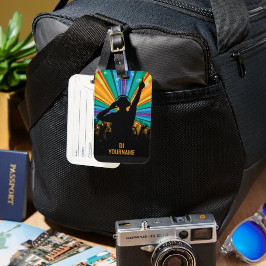 Music DJ individuelle Name Gepäckanhänger (Vorderseite & Rückseite)