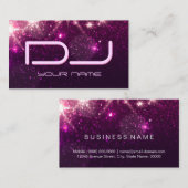 Music DJ - Shiny Pink Glitzer Visitenkarte (Vorne/Hinten)