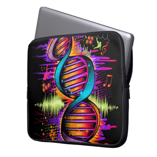 Music DNA Laptopschutzhülle (Vorderseite Links)