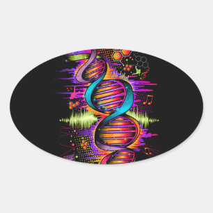 Music DNA Ovaler Aufkleber