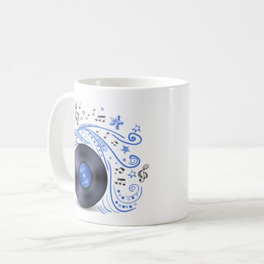 Music Doodle Vinyl Kaffeetasse (Vorderseite Links)