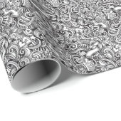 Music Doodles Vintager Hintergrund Geschenkpapier (Rolleneckpunkt)