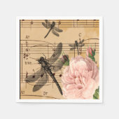 Music Dragonfly Blume Napkins Party Decocupage Serviette (Vorderseite)