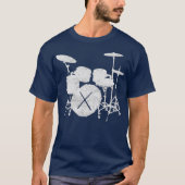 Music Drum Set mit Drum Sticks Silhouette T-Shirt (Vorderseite)