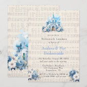 Music Dusty Blue Church Bridesmaids Luncheon Einladung (Vorne/Hinten)