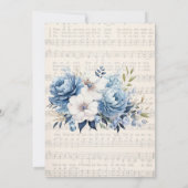 Music Dusty Blue Church Wedding Couples Dusche Einladung (Rückseite)