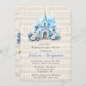 Music Dusty Blue Church Wedding Couples Dusche Einladung (Vorne/Hinten)