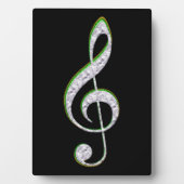 MUSIC Emerald and Diamond Treble Clef Fotoplatte (Vorderseite)