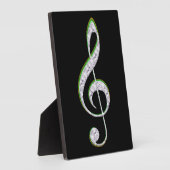 MUSIC Emerald and Diamond Treble Clef Fotoplatte (Seite)