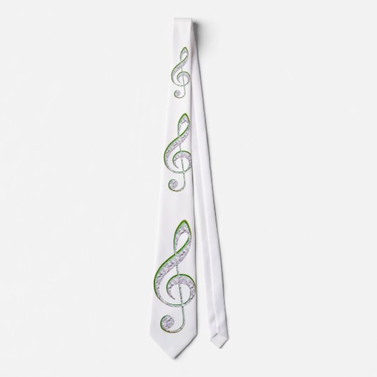MUSIC Emerald and Diamond Treble Clef Krawatte (Vorderseite)