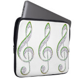 MUSIC Emerald and Diamond Treble Clef Laptopschutzhülle (Vorne Rechts)