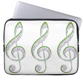 MUSIC Emerald and Diamond Treble Clef Laptopschutzhülle (Vorderseite)