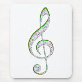MUSIC Emerald and Diamond Treble Clef Mousepad (Vorne)