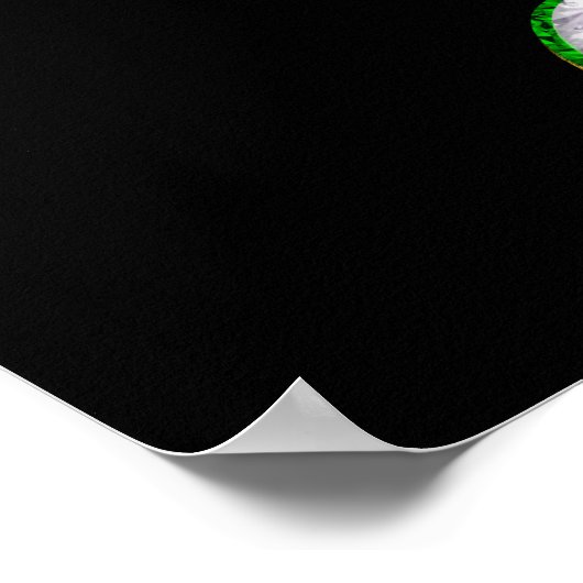 MUSIC Emerald and Diamond Treble Clef Poster (Ecke)