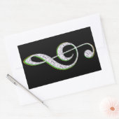 MUSIC Emerald and Diamond Treble Clef Rechteckiger Aufkleber (Umschlag)