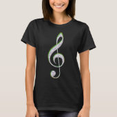 MUSIC Emerald and Diamond Treble Clef T-Shirt (Vorderseite)