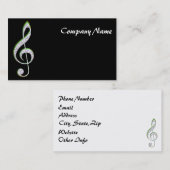 MUSIC Emerald and Diamond Treble Clef Visitenkarte (Vorne/Hinten)