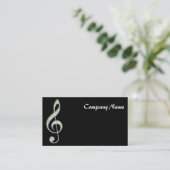 MUSIC Emerald and Diamond Treble Clef Visitenkarte (Stehend Vorderseite)