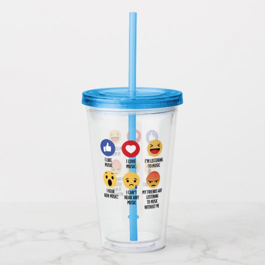 Music Emojis Acryltrinkbecher (Vorderseite)