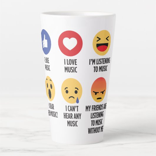 Music Emojis Milchtasse (Vorderseite)
