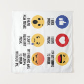 Music Emojis Wandteppich (Vorderseite (Horizontal))