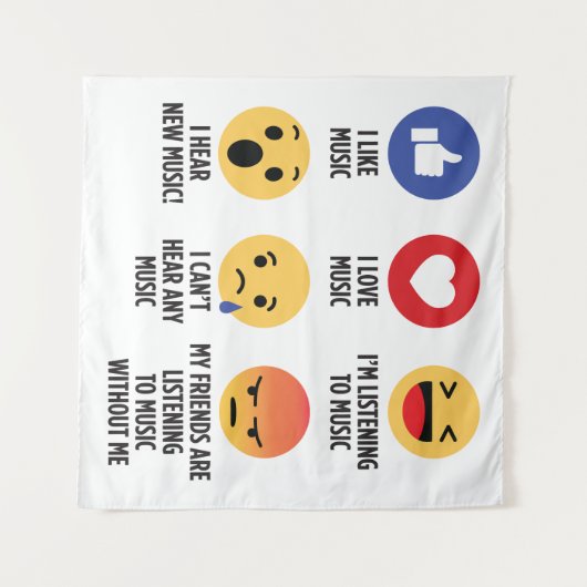 Music Emojis Wandteppich (Vorderseite (Horizontal))