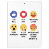Music Emoticons Klemmbrett (Rückseite)