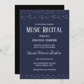 Music Erwägungsgrund Elegant Silver Einladung (Vorne/Hinten)