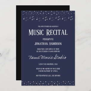 Music Erwägungsgrund Elegant Silver Einladung