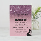 Music Erwägungsgrund Elegante Note Confetti Einlad Einladung (Stehend Vorderseite)