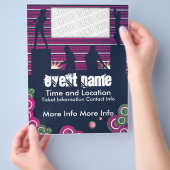 Music Event Flyer mit DJs und Tänzern (Hand)