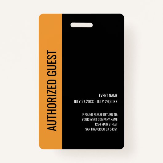 Music Event Guest Event Ausweis (Rückseite)
