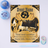 Music Event Vintag Gold Flyer (Einzeln)