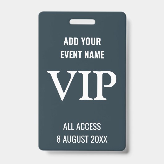 Music Festival Backstage Pass VIP Navy Blue Ausweis (Vorderseite)