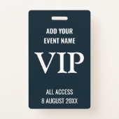 Music Festival Backstage Pass VIP Navy Blue Ausweis (Vorderseite)