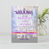 Music Festival Bright Lights Hochzeitseinladung Einladung (Stehend Vorderseite)