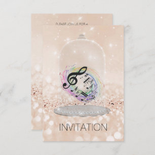 Music Festival Concept Nites Vip Champaign Glitzer Einladung