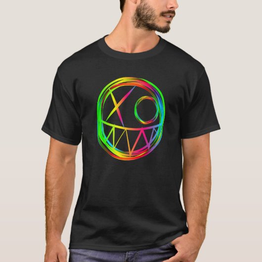 Music Festival EDM Electro Rave Face Techno T-Shirt (Vorderseite)