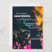 Music Festival | Ferris Wheel Palms Sweet 16 Einladung (Vorderseite)