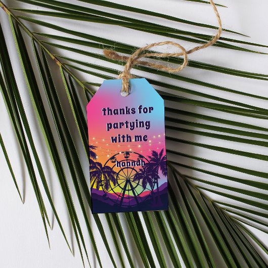 Music Festival | Ferris Wheel Palms Sweet 16 Favor Geschenkanhänger