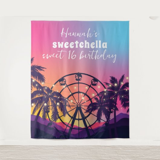 Music Festival | Ferris Wheel Palms Sweet 16 Wandteppich (Vorderseite)