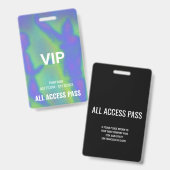 Music Festival Partys VIP All Access Pass Event Ausweis (Vorder- & Rückseite)