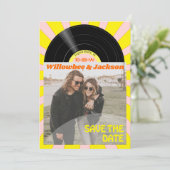 Music Festival Record Wedding Foto Save the Date (Stehend Vorderseite)