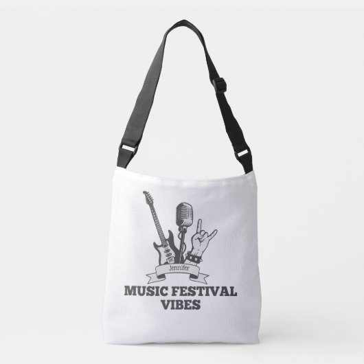 MUSIC FESTIVAL VIBES (PERSONALIZED) BAG TRAGETASCHEN MIT LANGEN TRÄGERN (Vorderseite)