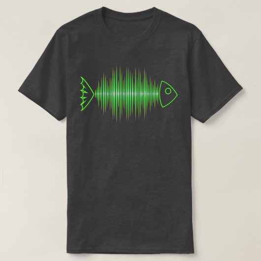 Music Fish Pulse Rate Dance House Techno T-Shirt (Design vorne)