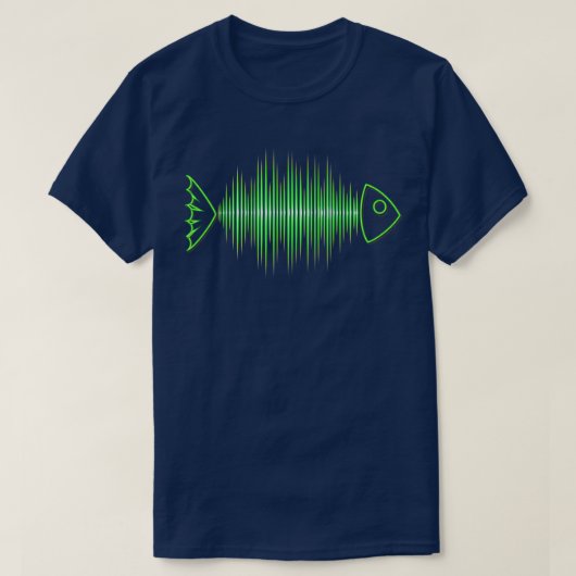 Music Fish Pulse Rate Dance House Techno T-Shirt (Design vorne)